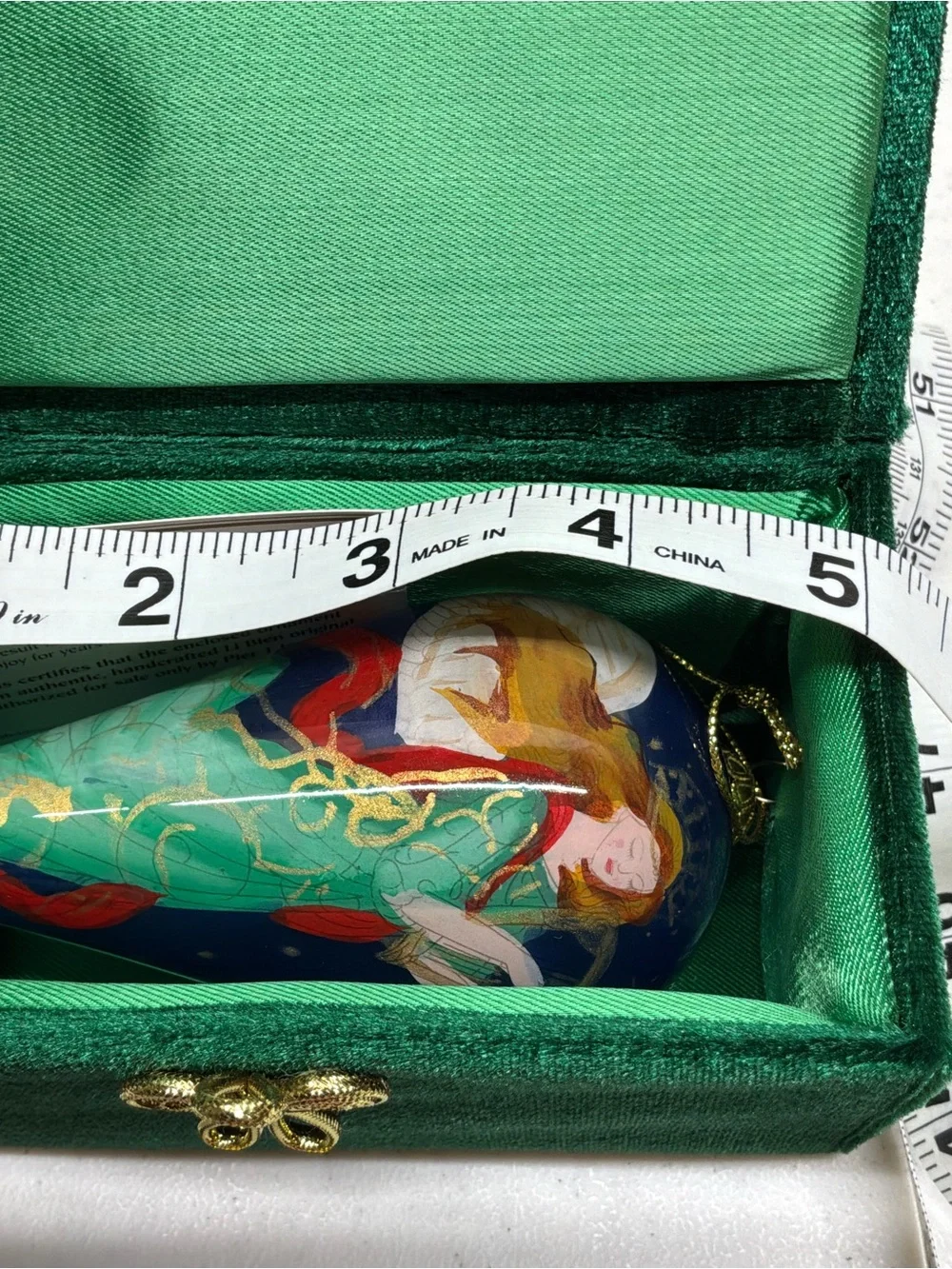 Pier 1 2012 “Angel Cone” Hand Painted Teardrop Christmas Ornament W/Box